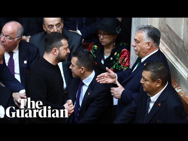 Ukraine's Zelenskiy filmed having intense conversation with Hungary's Orbán