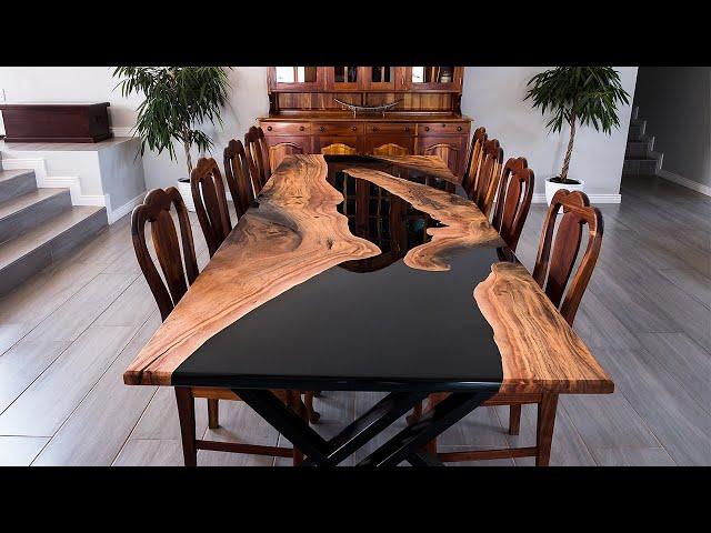 Luxurious $20000 DIY Epoxy table - start to finish (uncut)