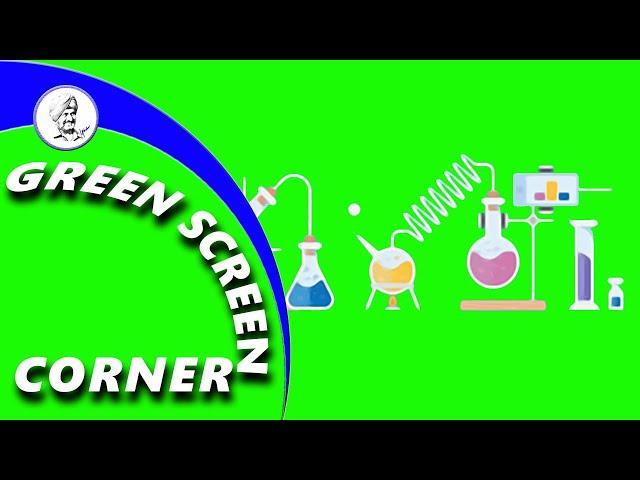 SCIENCE LAB EXPERIMENT CHEMISTRY LABORATORY Green Screen Corner Video Animation Background ChromeKey