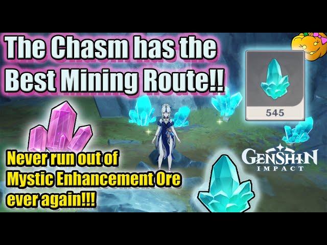 Best Mining Route! Farm tons of crystals for Mystic Enhancment Ore - The Chasm Genshin Impact 2.6