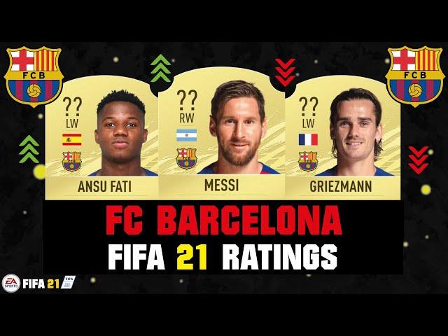 FIFA 21 | FC BARCELONA PLAYER RATINGS! | FT. MESSI, ANSU FATI, GRIEZMANN... etc