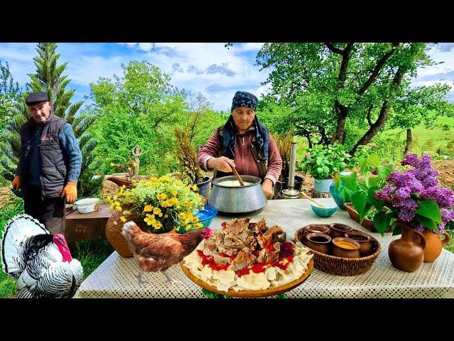 Taste of the Village. Lezginsky KHINKAL, Cooking in Nature.