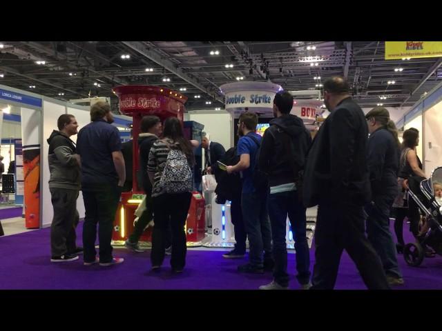 ProGames booth at EAG 2017 - playing the most unique amusement machines