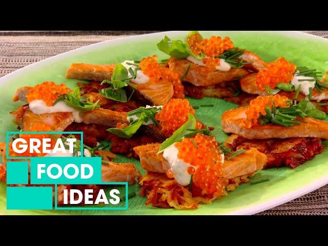 How To Make Salmon With Crispy Potato Rosti & Salmon Roe | Food | Great Home Ideas