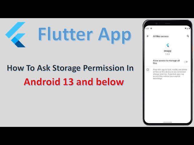 How To Ask For Storage Permission In Flutter App || Permission Handler Package