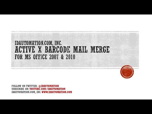 How to #WordMailMergeBarcodes using the Barcode ActiveX Control