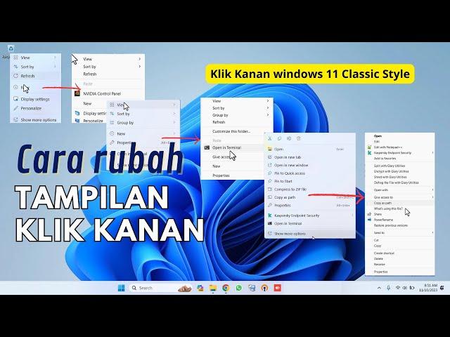 Cara merubah tampilan menu klik kanan windows 11 ke tampilan classic