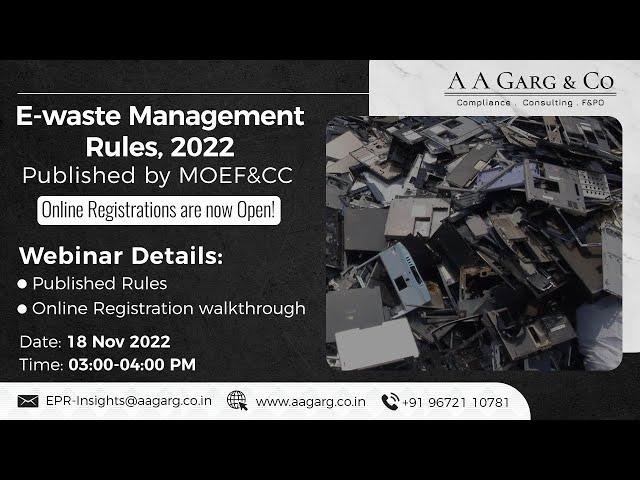 E-Waste Management Rules, 2022 | EPR | Online Registration Process
