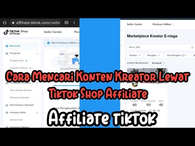 cara mencari konten creator di tiktok shop affiliate