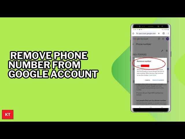 How to remove phone number from Google account using your Phone