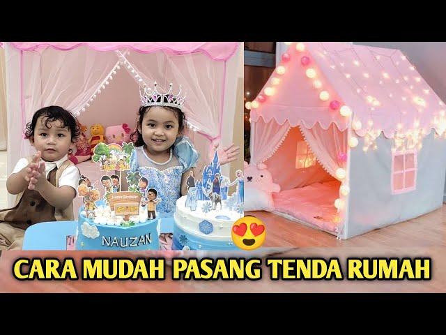 CARA MEMASANG TENDA ANAK MODEL RUMAH PRINCESS DENGAN MUDAH  #dirahusnafamily