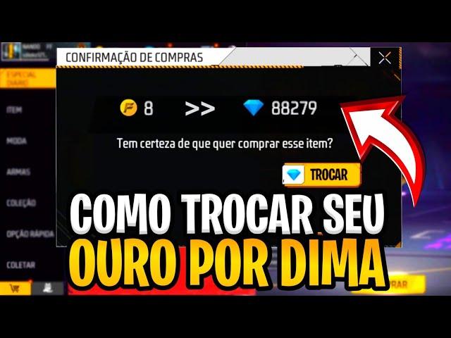 COMO TROCAR TODO SEU OURO POR DIAMANTE NO FREE FIRE ATUALIZADO EM 2024 (PASSO A  PASSO)