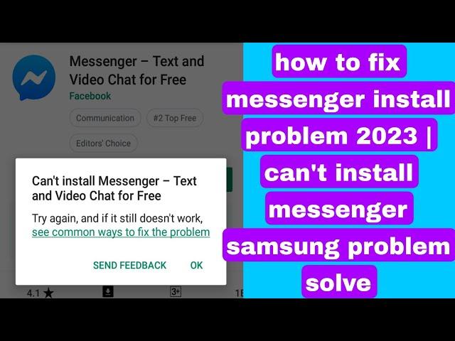 how to fix messenger install problem 2023 | can't install messenger samsung problem solve