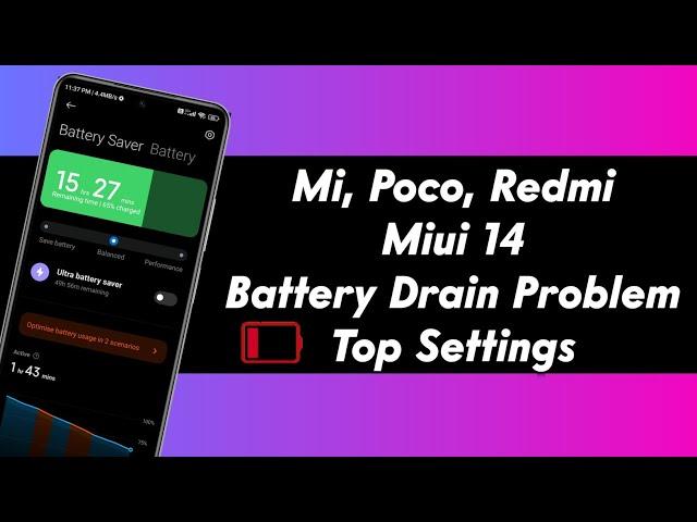 Fix Battery Drain Problem After Miui 14 Update | Xiaomi, Redmi, Poco Battery Drain Problem Setting