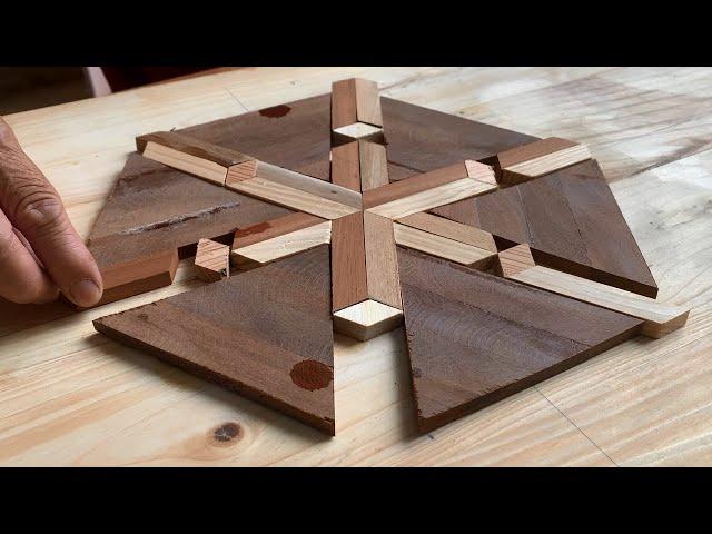 Ingenious Woodworking With Linked Pieces Of Wood // 3D Table Design Attracts All Eyes