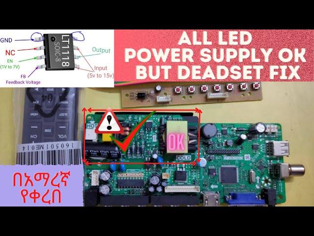 All 24'' LED TV power supply ok but deadset full tutorial