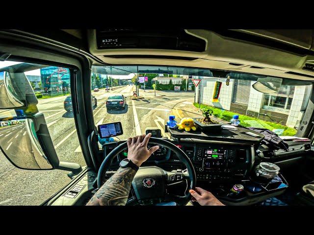 ASMR  POV Truck Driving Scania R500 | Germany Duisburg To Straelen Drive | 4k HD |