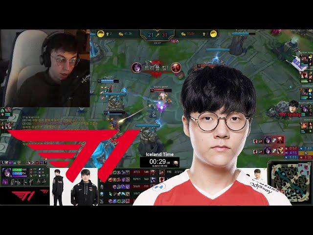 Caedrel Reacts To T1 Teddy Kaisa Penta Kill In EUW SoloQ!!