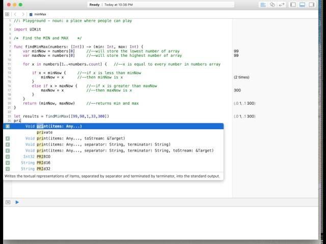 Find Min Max of Array