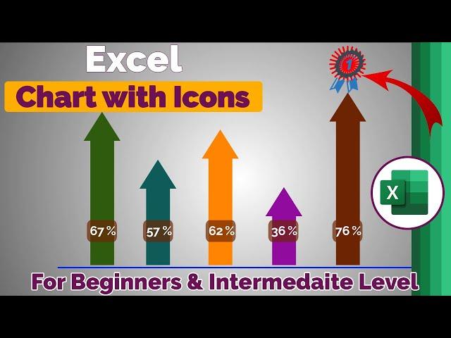 Excel Chart with Shapes and Icon (Free Template Attached)