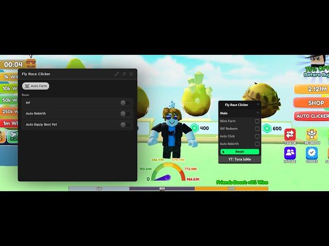 Fly Race Clicker Scripts - Inf Wins And Auto Rebirth