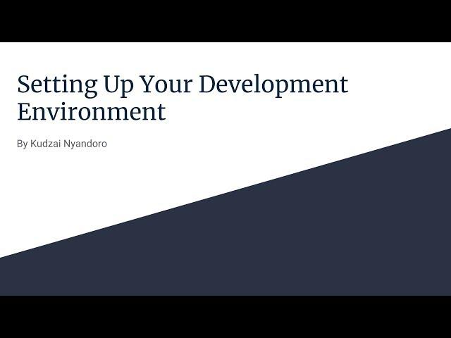 Setting Up Your Development Environment