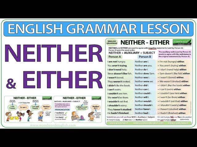 NEITHER - EITHER - English grammar lesson