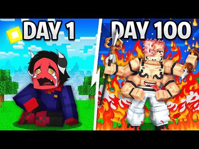 I Survived 100 days as SUKUNA in Hardcore Jujutsu Kaisen Minecraft