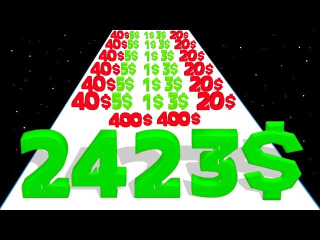 Number Master Run 3D - Level Up (Money Time Run) Satisfying Math Games