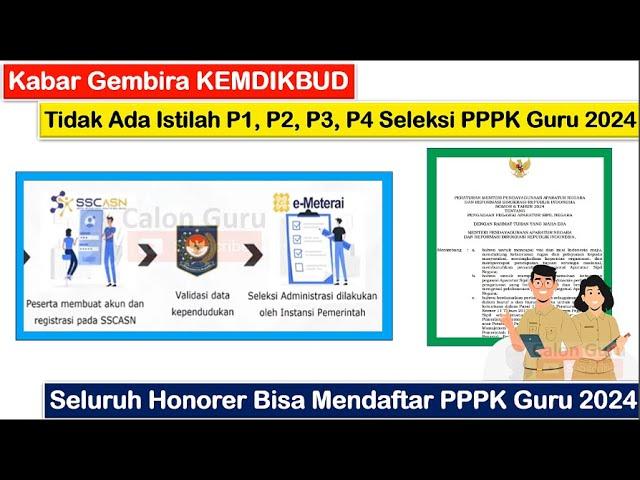 RESMI Seluruh Honorer Bisa Daftar PPPK 2024 ~ P1, P2, P3, P4 Dihapus pada Seleksi PPPK Guru 2024