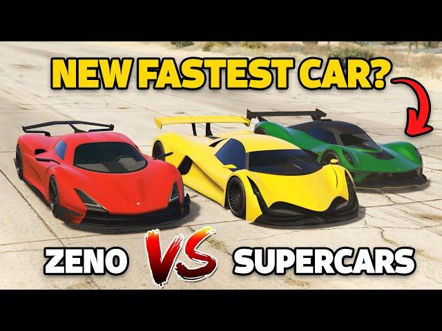 GTA 5 Online: ZENO VS 10 FASTEST SUPERCARS (WHICH IS FASTEST?) | Drag Race