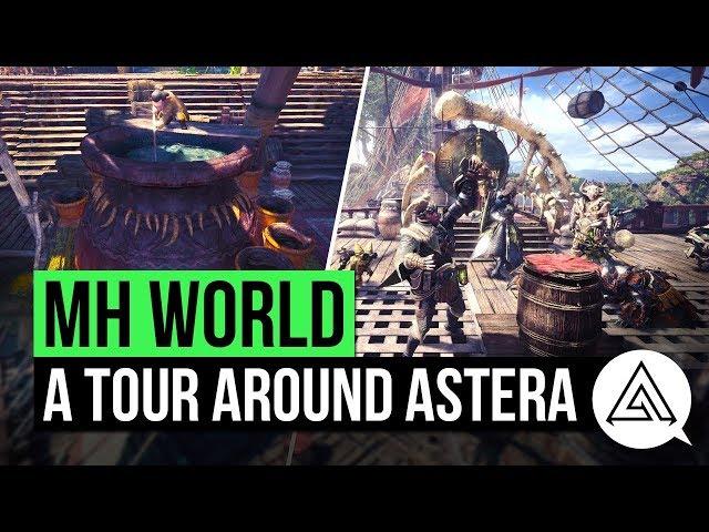 Monster Hunter World | A Tour Around the Hub Town 'Astera'