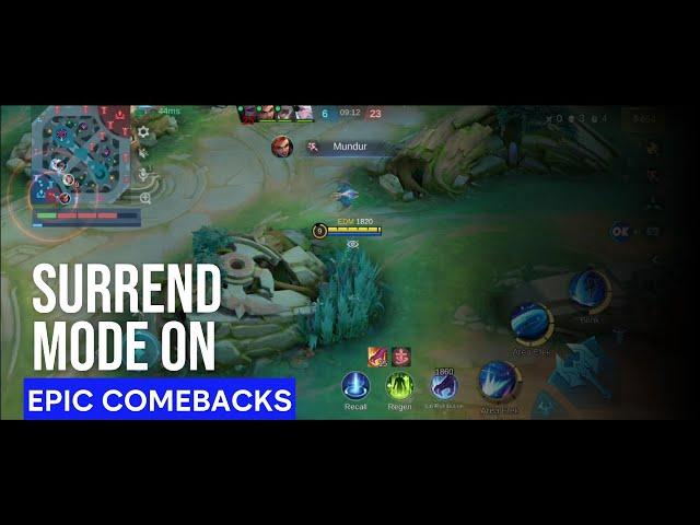 Epic Comeback Gameplay | EDM 1820 | Surrender mode but win | Mobile Legends