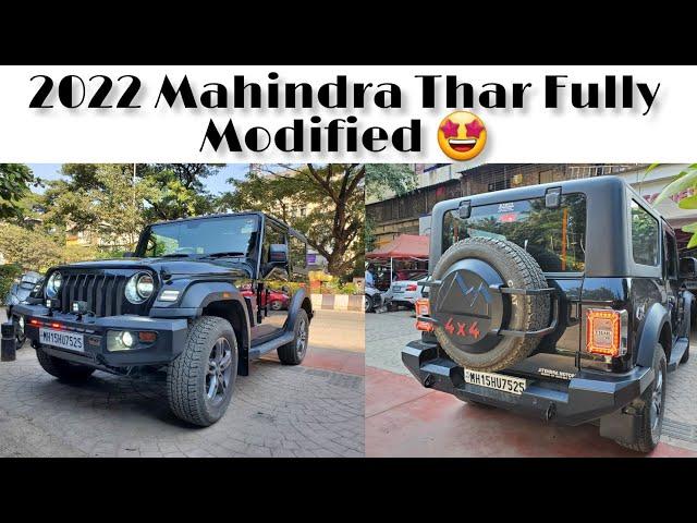 Thar 2022 Modification |Thar Modified  |Overland Bumper Installed fully Modified  #thar #tharlover