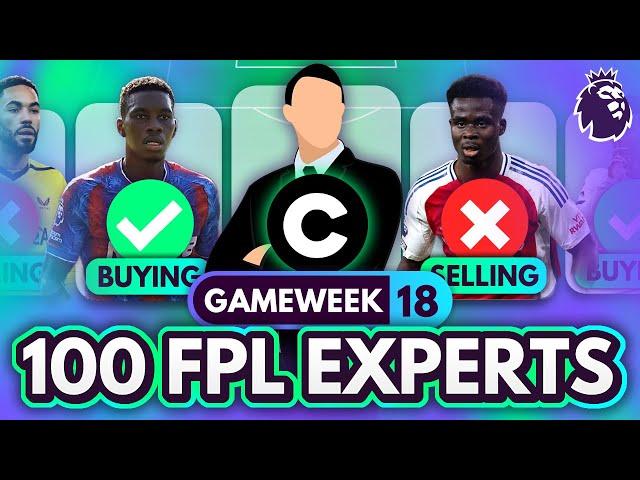 FPL GW18 EXPERT Saka Replacements & Transfer Trends!  100 Experts Reveal Gameweek 18 Team Plans