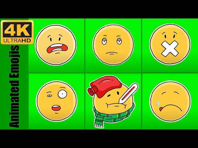 Feelings and Emotions with emoji  | Green Screen Emoji | Chroma Key VFX | 4K emoji