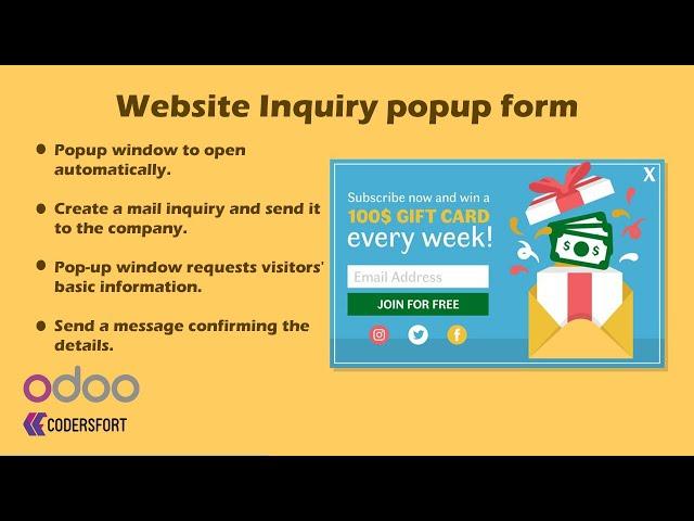 How to Show website Inquiry Popup form  in odoo | odoo website Inquiry popup form | odoo popup