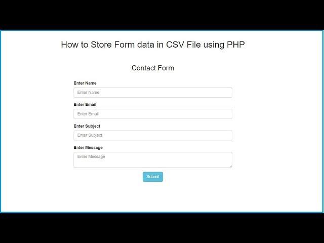 How to Store Form data in CSV File using PHP