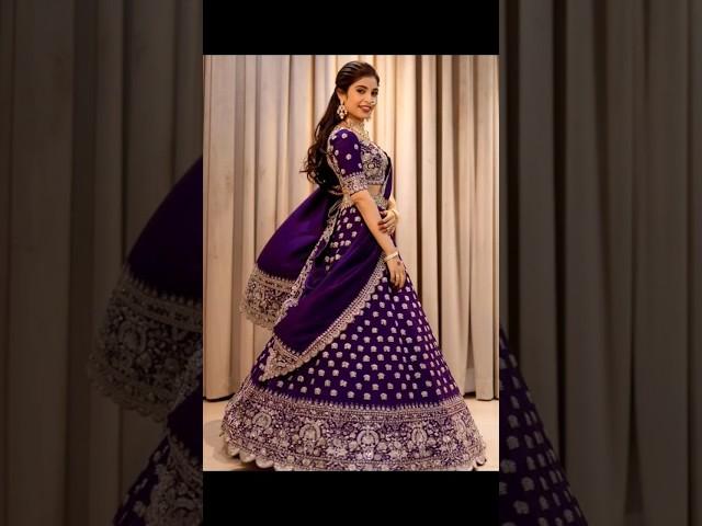 Purple bridal lehenga design #lehenga #purplelehenga #lehengadesign #shorts #youtubeshorts #komal