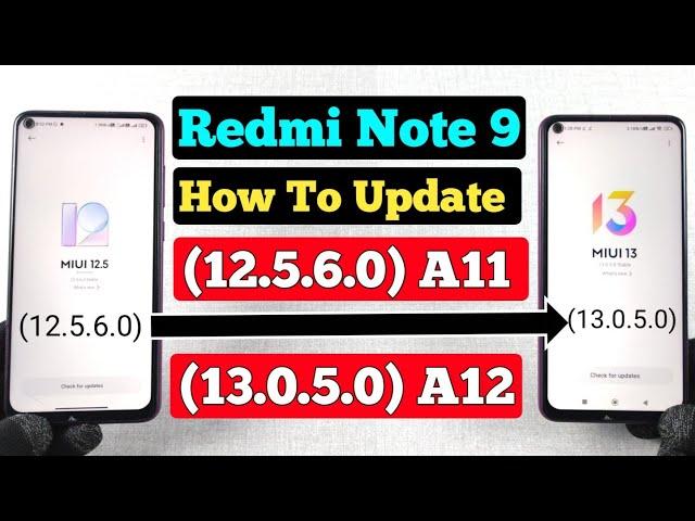 How To Update MIUI 13.0.5.0 In Redmi Note 9 | From 12.5.6.0 & All Other Update