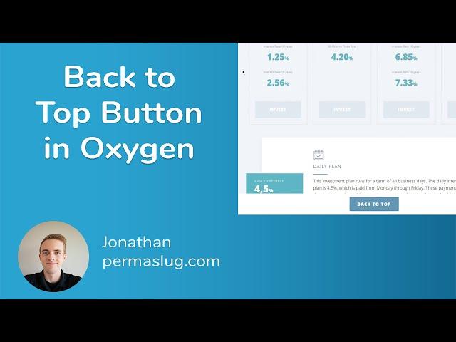 Back to Top Button in Oxygen Builder - WordPress Page Builder