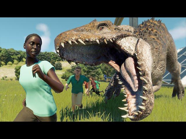 INDOMINUS REX VS INDORAPTOR VS SPINOSAURUS (DINOSAURS BATTLE) - Jurassic World Evolution 2