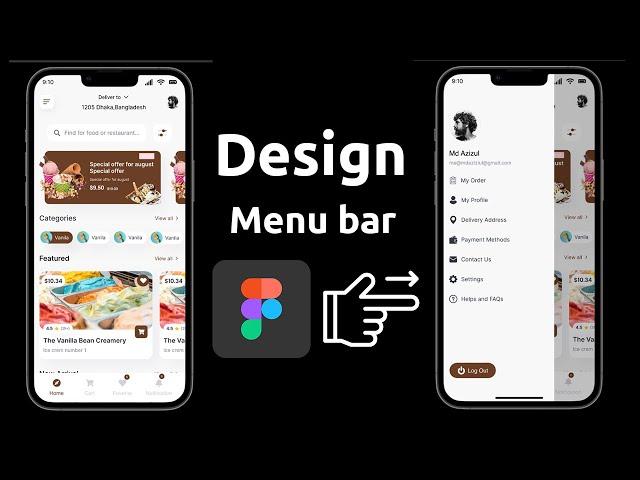 Make slide menu on Figma | Menu bar animation |  Expert Azi