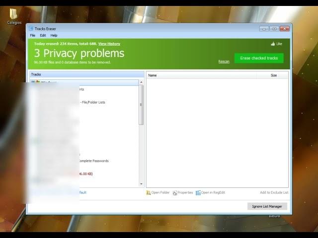 Limpiar Historia De Tracks Eraser En Glary Utilities