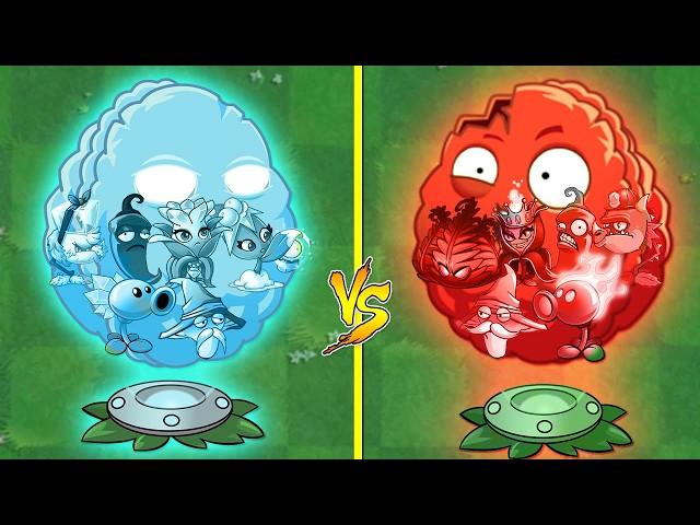 Random 30 BLUE & RED Plants Have Same Shapes - Who Will Win? - PvZ 2 Plant vs Plant