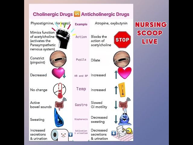 Cholinergic and Anticholinergic Drugs | Pharmacology for Nurses | #nclex #nursingexam