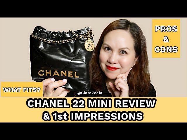 Chanel 22 Mini Pros & Cons | 1st Impressions | What Fits | Husband Reacts to New Bag