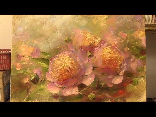 Пионы. Индивидуальный урок. Peonies. Individual lesson. Живопись маслом