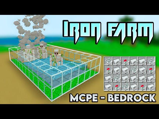 Best & Easy IRON FARM Tutorial For Minecraft 1.21 Pocket Edition - Bedrock || Iron Farm