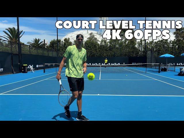 Alexander Zverev Court Level Practice 2024 | Groundstrokes, Serves & Volleys (4K 60FPS)